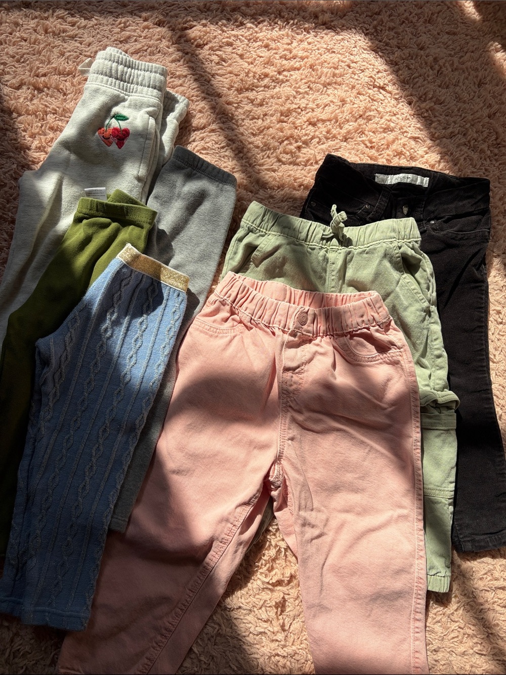 7 pairs of Kids 2T Pants - Soft Stretch Cotton